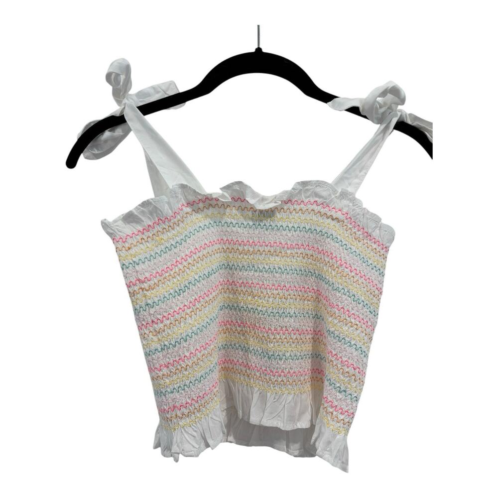 Cabana Crown Ivy Outfit Womens Medium Crop Top Skirt Pastel Striped 2 Pc Set - Picture 6 of 14